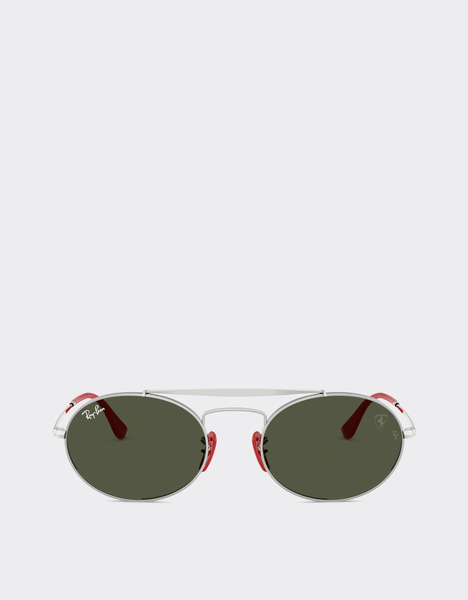  Ferrari Ray-ban Per Scuderia Ferrari Rb3775m In Metallo Argento E Rosso Con Lenti Verdi -  Occhiali Da Sole Argento Os 