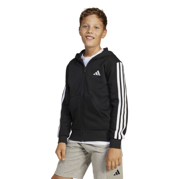  Adidas Essentials Full-zip Hoodie Bambini - Felpe Con Cappuccio Nero - Taglia 123 - 129 Cm - Jersey Di Cotone 