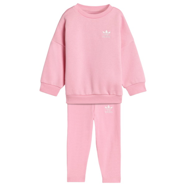  Adidas Oversized Crew Leggings Set Neonato - Tute Da Ginnastica Rosa - Taglia 57 - 62 Cm - Jersey Di Cotone 
