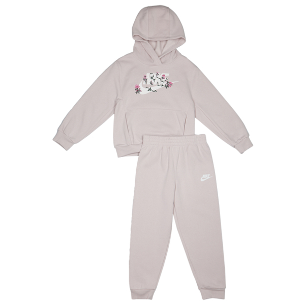  Nike Floral Embroidery Bambini - Tute Da Ginnastica Viola - Taglia 104 - 110 Cm - French Terry Di Cotone 