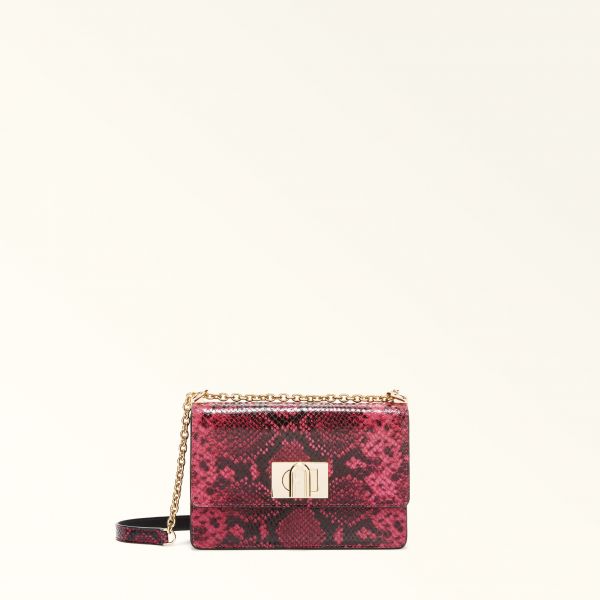  Furla 1927 Borsa A Tracolla Mini Toni Velvet Pink Multicolore Pelle Capra Con Stampa Aspide Lux Donna 