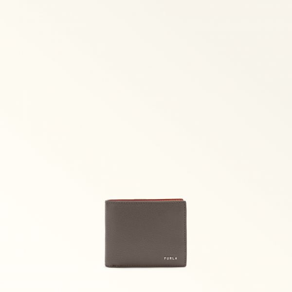  Furla Man Project Portafoglio Bi-fold Moka Marrone Pelle Di Vitello Testurizzata Milos + Pelle Di Vitello Lush Uomo 