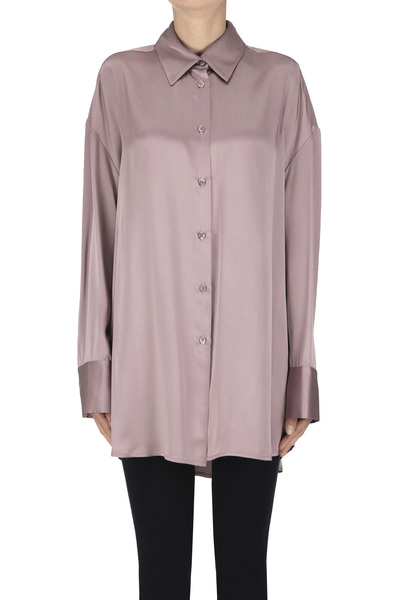  Semicouture Maxi Camicia In Satin 