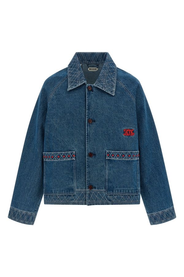  Bode Giacca Denim Ricami 