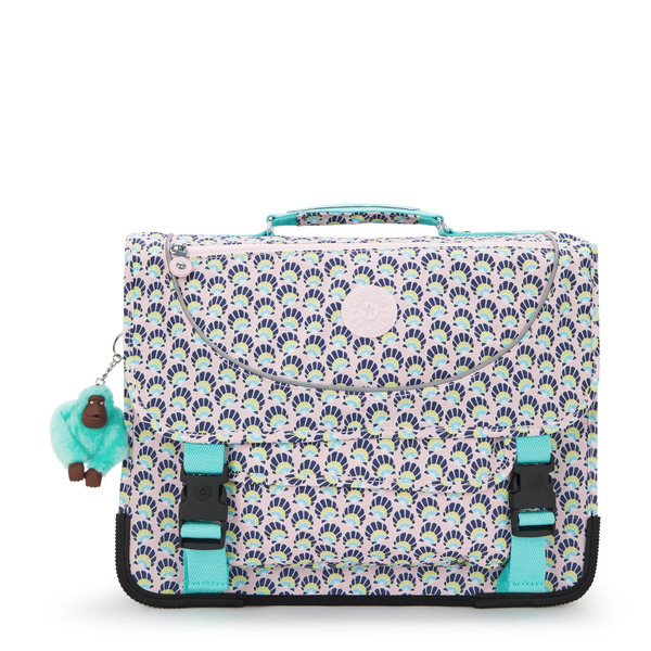  Kipling Borsa Da Scuola Di Dimensioni Medie Con Cover Antipioggia Fluo Grigio 100% Recycled Polyester 