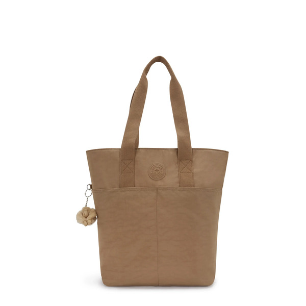  Kipling Borsa Shopper Grande Con Scomparto Per Laptop Beige/marrone 56% Recycled Polyamide, 44% Polyamide 