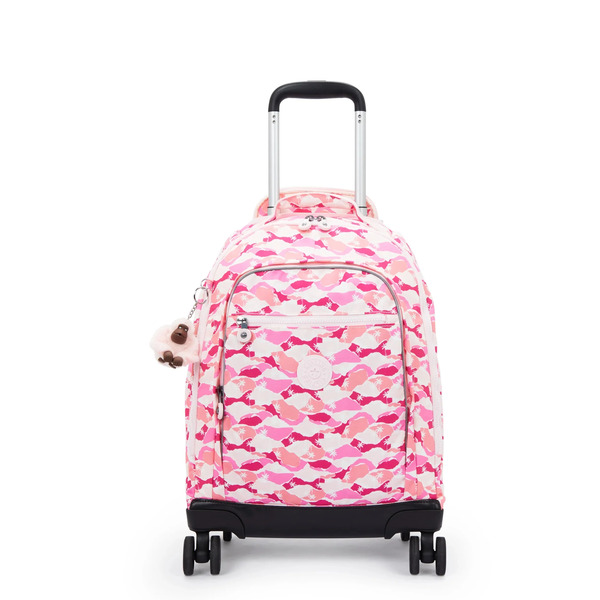  Kipling Zaino Trolley Grande Per Bambini Grande Con Scomparto Per Laptop Verde/rosa 100% Recycled Polyester 