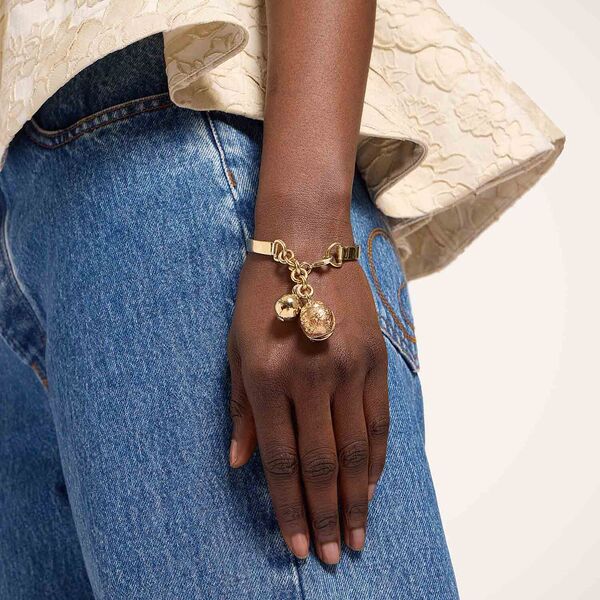  La Doublej Bracelets Women - Lady Scarab Bangle 24k Gold Plate & Rhinestone One Size 50% Brass 30% Tin Alloy 10% Crystal 10% Enamel 