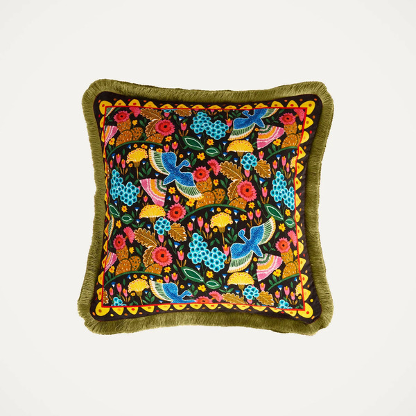  La Doublej Cushions & Poufs Women - Velvet Cushion Colombo Black One Size 47% Cotton Velvet 53% Polyester 