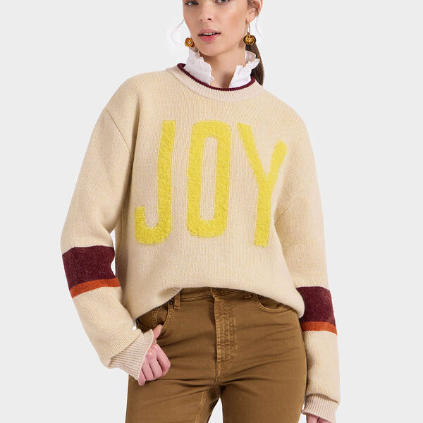  La Doublej Knitwear Women - Joy Sweater Color Block Beige & Yellow L 65% Wool 18% Mohair 11% Polyamide 6% Cashmere 