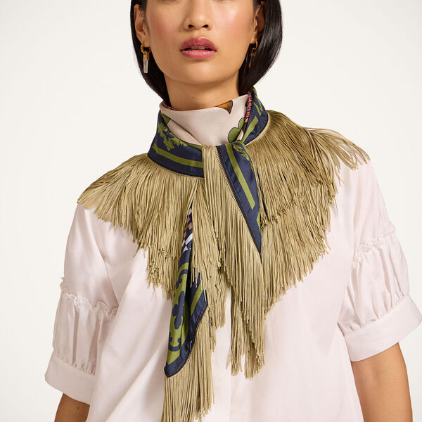  La Doublej Mariposa Placée Celeste Women - Reversible Fringe Carré Scarf Mariposa Placée Celeste One Size 100% Silk 