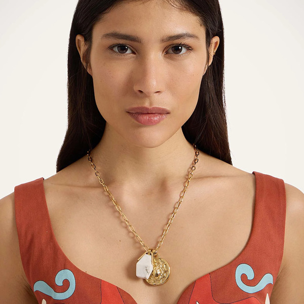  La Doublej Necklaces Women - Transformation Charm Necklace Howlite Gold One Size 50% Copper 35% Brass 15% Resin 
