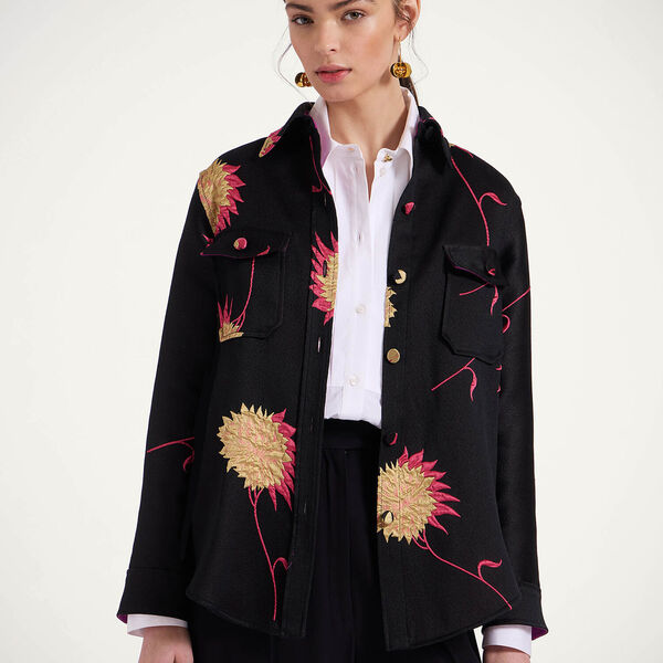  La Doublej Outerwear Women - Better Than Your Boyfriend's Jacket Derby Black L 83% Polyester 9% Cotton 5% Silk 3% Polyamide 