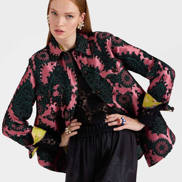  La Doublej Outerwear Women - Better Than Your Boyfriend's Jacket Oltrarno Pink L 41%polyester 22%wool 22%acrylic 8%other Fibers 7%silk 