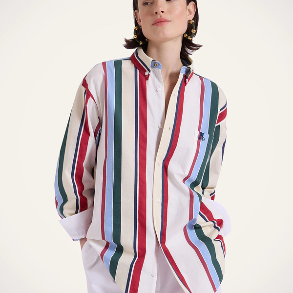  La Doublej Shirts & Tops Women - Better Than Your Boyfriend's Shirt Stripes Multicolor L 88% Cotton 12% Polyamide 