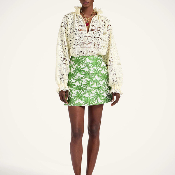  La Doublej Skirts Women - Short Skirt Tropicana White S 44% Acetate 33% Viscose 22% Polyester 1% Elastan 