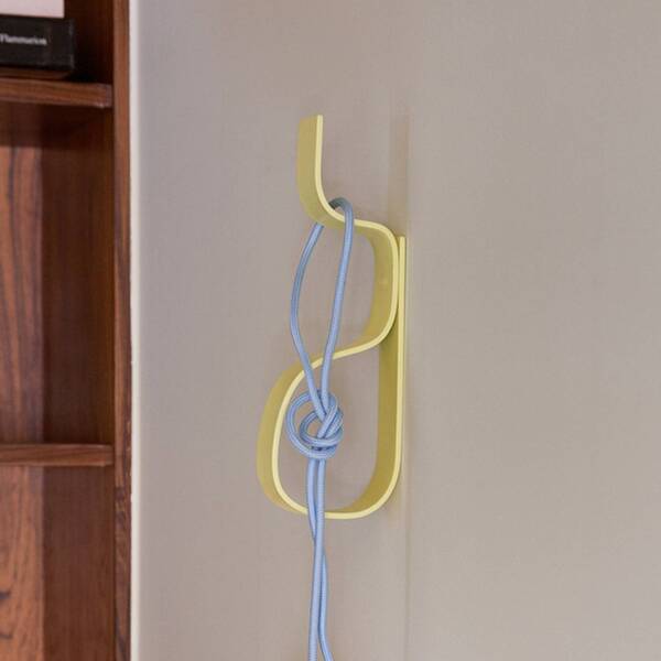  Hübsch Hübsch Gancio Appendiabiti Nami, Giallo, Altezza 20 Cm, Ferro 