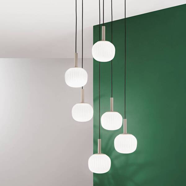  Luce Ambiente Design Luce Ambiente Design Lampada A Sospensione Eris, Lunghezza 51 Cm, Marrone/bianco, Metallo/vetro, A 6 