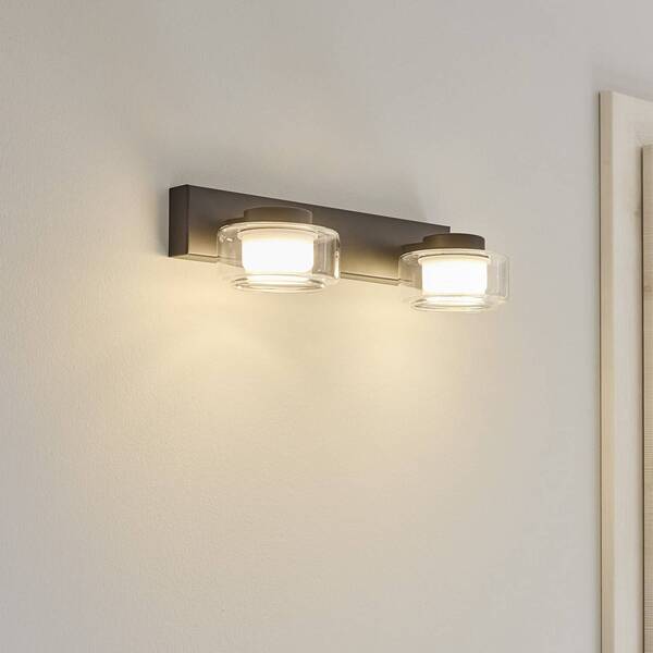  Osram Applique A Led Osram Orbis Flame, Nera, A 2 Luci, Cct Ip44 
