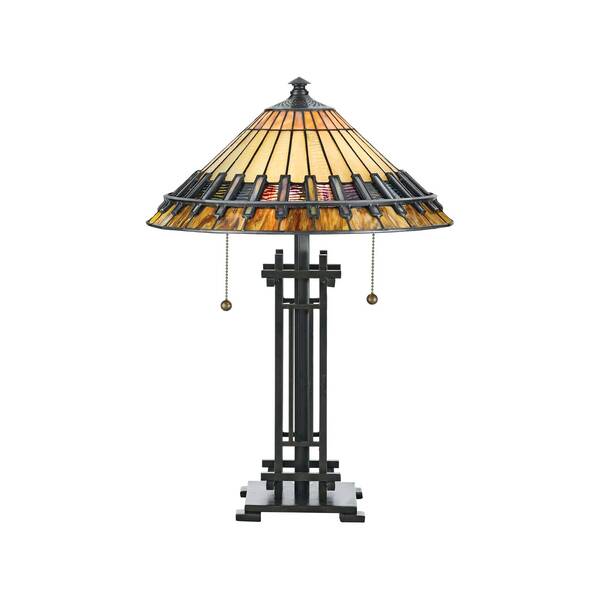  Quoizel Quoizel Lampada Da Tavolo Chastain Con Paralume Tiffany 