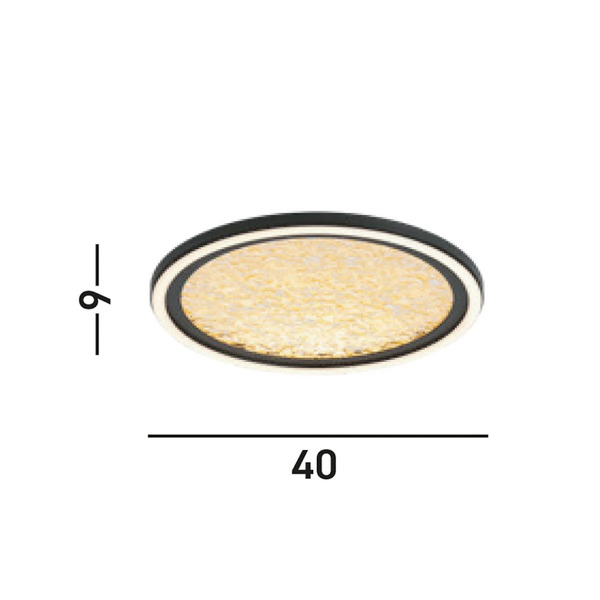  Searchlight Searchlight Plafoniera Led Luna, ø 40 Cm, Nero/oro, Metallo 