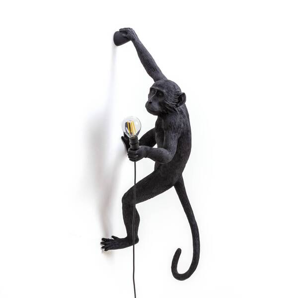  Seletti Seletti Monkey Lamp Lampada Decorativa Da Parete Destra Nera 