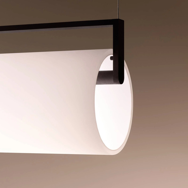  Vibia Vibia Lampada Led A Sospensione Kontorno, Lunghezza 122 Cm, Nero 930 Dimmerabile 