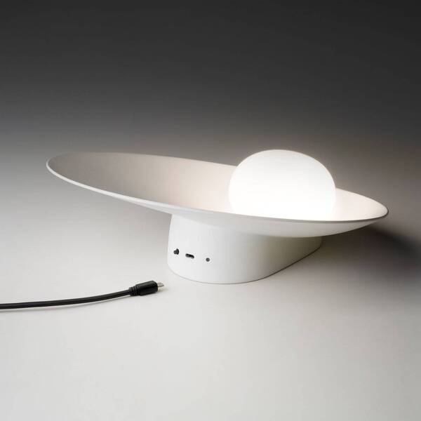  Vibia Vibia Musa 7404 Da Tavolo A Batteria, Bianca 