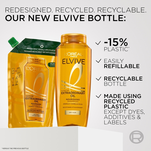  L'oréal Paris L'oréal Paris Elvive Extraordinary Oil Nourishing Shampoo With Marula & Camellia Oils For Dry Hair 500ml 