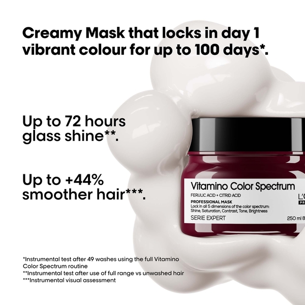  L'oréal Professionnel L'oréal Professionnel Vitamino Color Spectrum Shampoo 300ml And Rinse Off Hair Mask 250ml Bundle For Coloured Hair 