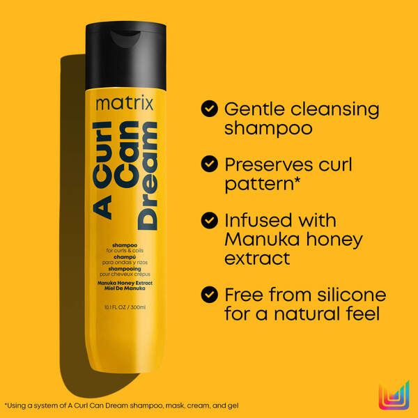  Matrix Matrix A Curl Can Dream Manuka Honey Infused Shampoo, Mask And Leave-in Cream Routine For Curls And Coils 