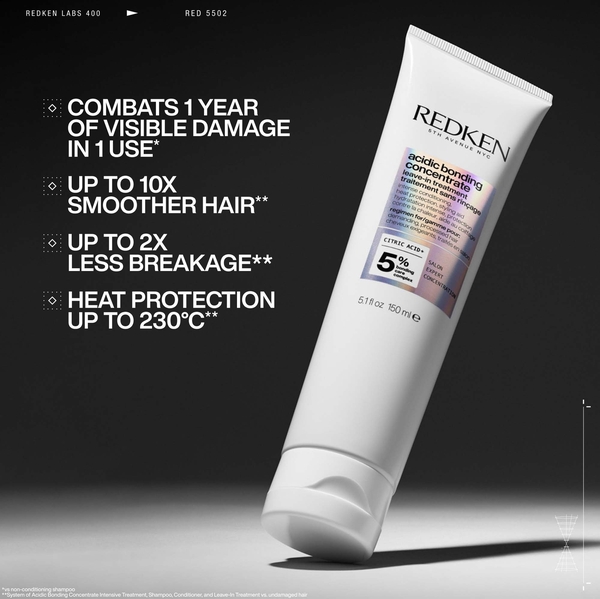  Redken Redken Acidic Bonding Concentrate Leave In Treatment 150ml & Redken Acidic Bonding Concentrate Hair Bandage Balm 75ml bundle 