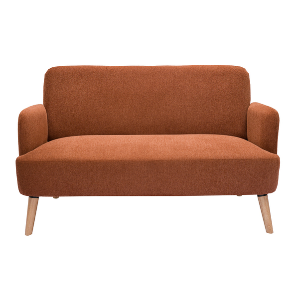  Miliboo Divano Scandinavo 2 Posti In Tessuto Effetto Velluto Testurizzato Color Bruciato E Legno Chiaro Isko 