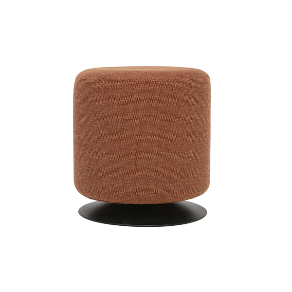  Miliboo Pouf Rotondo Girevole In Tessuto Effetto Velluto Testurizzato Terra Bruciata E Metallo D39.5 Cm Volnay 