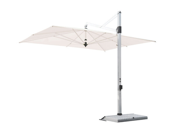  Rodi Ombrellone 300x400 / Sunbrella Tessuto Acrilico Natural 5404 / Struttura Bianca / Base Piastra Alu 1 Bianco 
