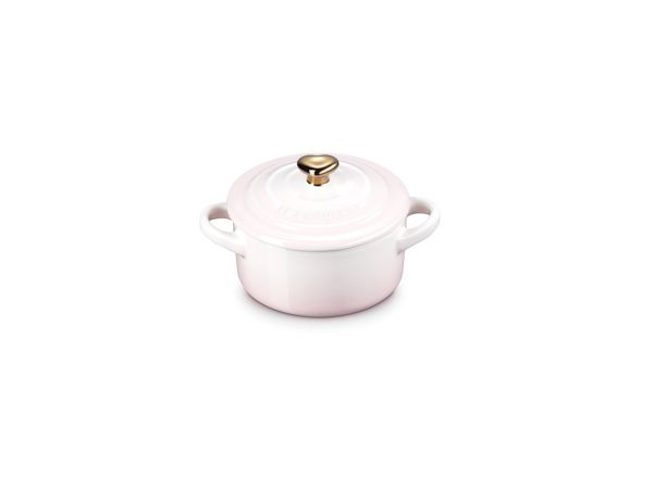  Stoneware Mini Cocotte Con Pomolo A Cuore Oro 
