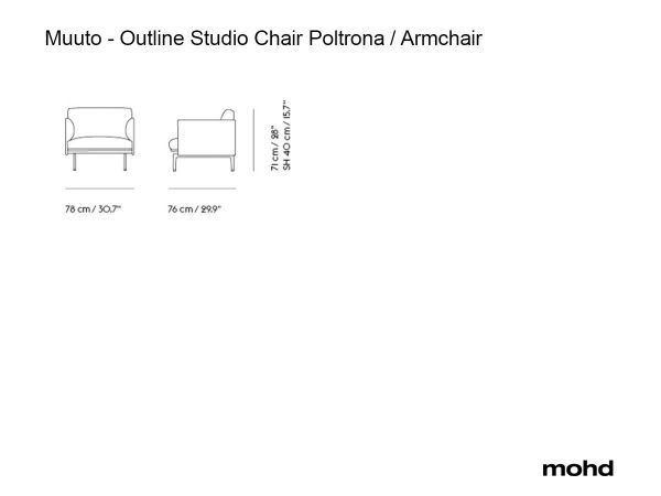  Outline Studio Poltrona - Fiord 422/nero 