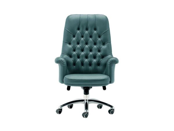  Oxford President - Pelle Sc 274-fresco Blue - Base Alluminio Lucido 