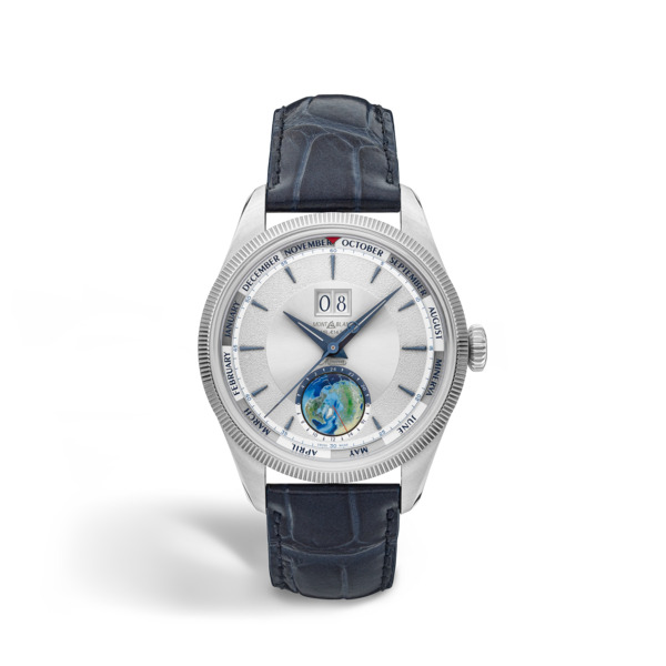  Montblanc - Montblanc 1858 Annual Calendar Geosphere Limited Edition - 100 Esemplari - Blu / Color Argento - Oro, Acciaio - Mb134026 - Orologio 