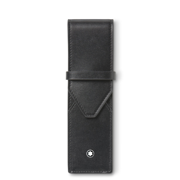  Montblanc - Astuccio Per 2 Strumenti Da Scrittura Montblanc Envelope - Nero - Pellame - Mb198354 - Astucci Per Strumenti Da Scrittura 