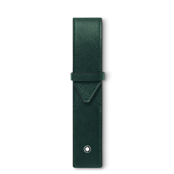  Montblanc - Astuccio Per 1 Strumento Da Scrittura Montblanc Envelope - Verde Britannico - Pellame - Mb131200 - Astucci Per Strumenti Da Scrittura 