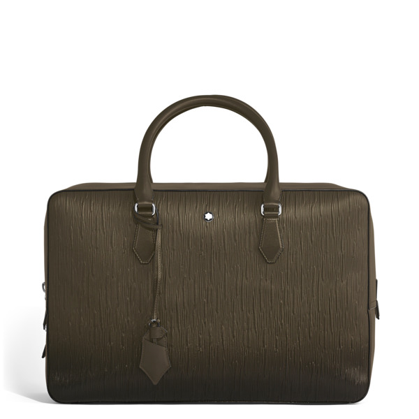  Montblanc - Borsa Weekender 45 In Pelle Corteccia Sfumato - Kaki - Pellame - Mb220268 - Borse Viaggio 