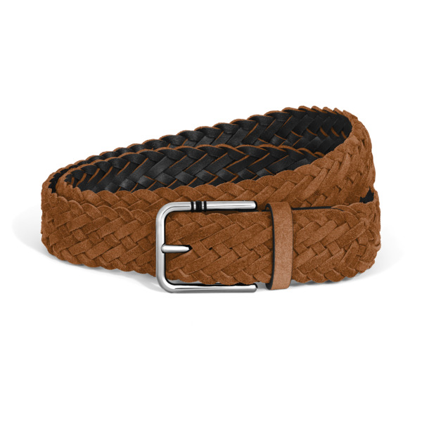  Montblanc - Cintura 35 Mm In Suede Con Fibbia Quadrata Meisterstück S - Caramello - Mb222241 - Cinture 