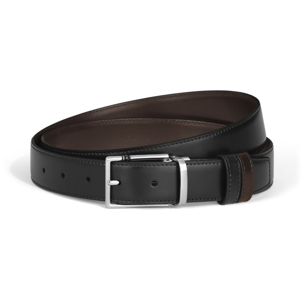  Montblanc - Cintura Reversibile 30 Mm In Pelle Con Fibbia Rettangolare Meisterstück - Mb222373 - Cinture 