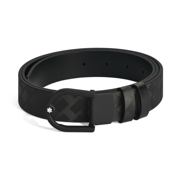  Montblanc - Cintura Reversibile 30 Mm In Pelle Nera/nera Con Fibbia A Ferro Di Cavallo Leggera - Nero - Pellame - Mb222397 - Cinture 
