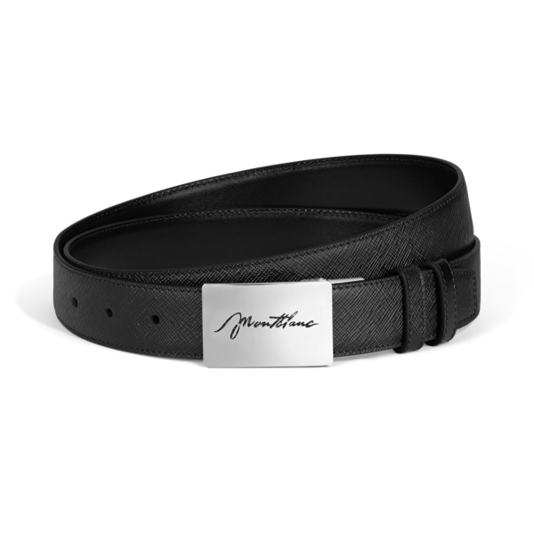  Montblanc - Cintura Reversibile 30 Mm In Pelle Sartorial Con Fibbia A Placca - Nero - Mb222227 - Cinture 