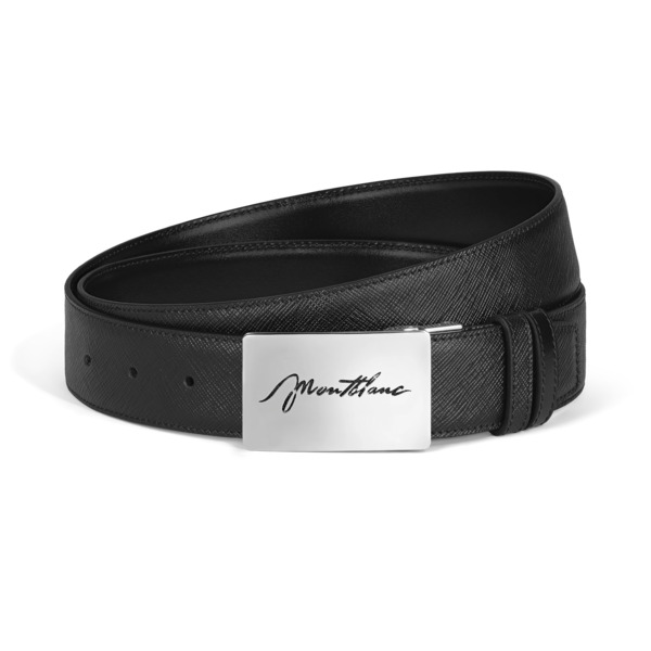  Montblanc - Cintura Reversibile 35 Mm In Pelle Sartorial Con Fibbia A Placca - Nero - Mb222235 - Cinture 