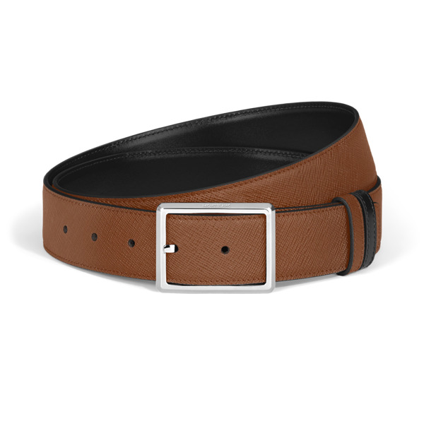 Montblanc - Cintura Reversibile 35 Mm In Pelle Sartorial Con Fibbia Rettangolare - Mb222191 - Cinture 