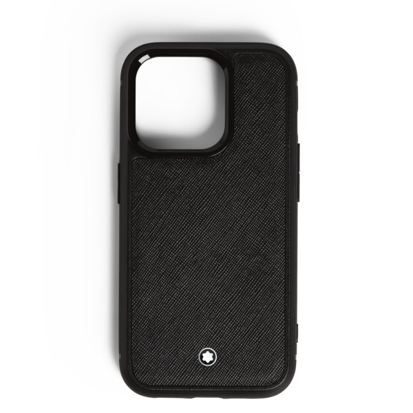  Montblanc - Custodia Rigida Per Iphone 16 Pro In Pelle Sartorial - Nero - Pellame - Mb198877 - Custodie Per Telefono 