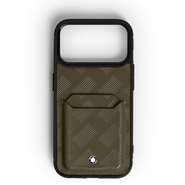  Montblanc - Custodia Rigida 2 Tasche Per Iphone 17 Pro In Pelle Extreme - Kaki - Pellame - Mb221666 - Custodie Per Telefono 